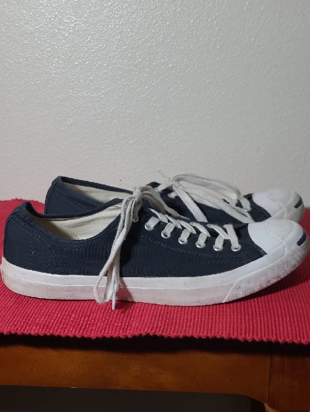 Converse Navy Low-Top Sneakers with White Trim - Picture 4 of 13